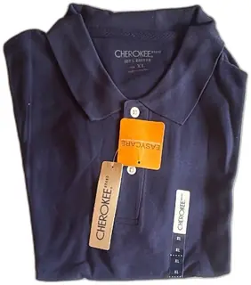 Cherokee Brand Navy Blue Polo Shirt XL 100 Percent Cotton Easy Care New With Tags