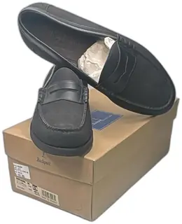 Rockport MR2886 Black Leather Penny Loafer Shoes Size 12M Vibram Sole New