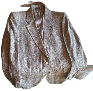 Boston Traders Mens Blazer Gray Tweed Wool Blend Size 42 Made In Hungary Vintage