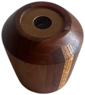 Mikutow Studio Modernist Wood Brass Kaleidoscope Multicolor Glass Vintage Signed