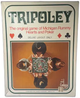 1969 Cadaco Tripoley Deluxe Layout Board Game Michigan Rummy Hearts Poker