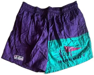 Vintage Sideout Sport Club Med Mexico XL Nylon Swim Trunks Purple Teal 90s Unused