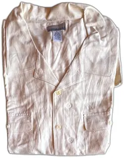 Breakwater XL Ivory Silk Linen Cotton Short Sleeve Shirt Unused Vintage Style