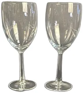 Luminarc Clear Glass Wine Goblets Set Of 2 Classic Stemware 7 Inch Tall