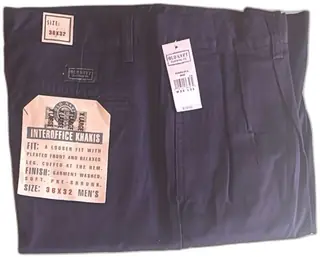 Old Navy Interoffice Khakis Mens Pants 36x32 Navy Blue 100 Percent Cotton NWT Relaxed