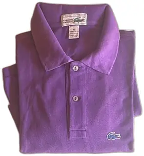 Vintage Lacoste Chemise Purple Polo Shirt XL Grand Patron Made In USA 100 Percent Cot