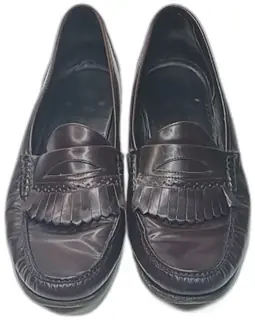 Florsheim Brown Leather Kiltie Loafer Dress Shoes Size 12 Vintage USA2