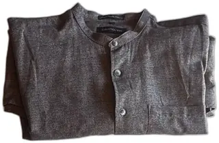 Direction Men Single Needle Tailoring Gray Band Collar Shirt XL Long Sleeve Unused