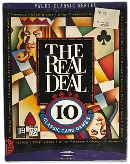 The Real Deal 10 Classic Card Games PC CD-ROM 1996 Mindscape Windows 95 Box