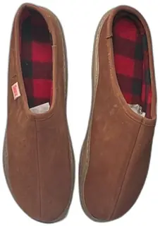 Tamarac Mens 8117PF Irish Size 13M Leather Slippers Polar Fleece Lining Brown