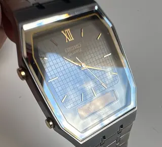 Seiko Quartz H601 5109 RO Vintage Stainless Steel Analog LCD Watch Japan