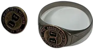 Association Of Certified Welders Vintage Sterling Silver Ring And Lapel Pin Set