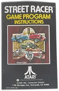 Atari Street Racer CX2612 Game Program Instructions Manual 1977 Black Vintage