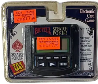 1995 Tiger Electronics Bicycle Scratch Poker Handheld Electronic Card Game New