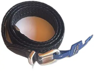 Club Room By Charter Club Black Braided Leather Belt Size 40 Argentina New Unused