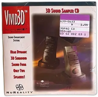 Vivid3D Sound Sampler CD NuReality SRS 3D Sound Enhancement 1995 Sealed New