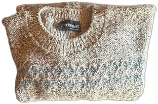 Tony Lambert XL Vintage Chunky Knit Crew Neck Sweater Multicolor Diamond USA