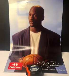 Michael Jordan Hanes Promotional Poster 24x18 Basketball Print Vintage
