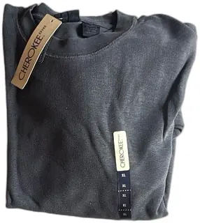 Cherokee Mens Thermal Shirt Crew Neck XL Long Sleeve Cotton Gray New With Tags