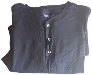 Honors Mens Black Henley Shirt 100 Percent Cotton XL Short Sleeve Button Front