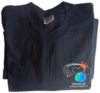 Vintage Oracle Internet Products Promo T Shirt Oneita Power T XL Black 90s Unused