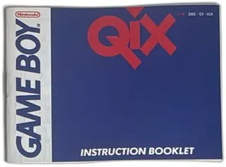 Qix Game Boy Instruction Booklet Original 1990 Nintendo DMG-QX-USA Blue Manual