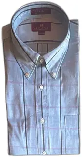 Nordstrom Classic Mens Button Down Shirt 16.5 35 Long Sleeve Blue Plaid Cotton