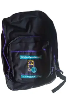 1996 International Sybase User Group Conference Backpack Black Purple Trim Unused