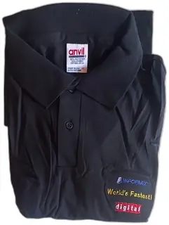 Anvil Informix Digital Promo Polo Shirt XL Black Vintage 50 50 USA Made NOS