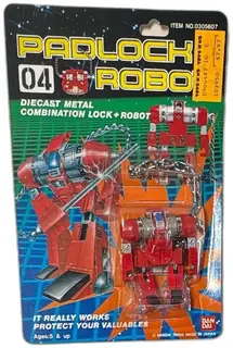 Bandai Padlock Robo 04 Diecast Robot Combination Lock Vintage 1985 Japan