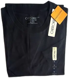 Cherokee Brand Black T Shirt XL 100 Percent Cotton EasyCare New With Tags Dominican