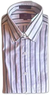 Nordstrom Classic Dress Shirt 16.5 35 White Blue Stripe 100 Percent Cotton New Tags
