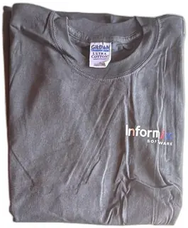 Gildan Ultra Cotton XL Informix Software Cloudscape Promo T-Shirt Gray Vintage Unused