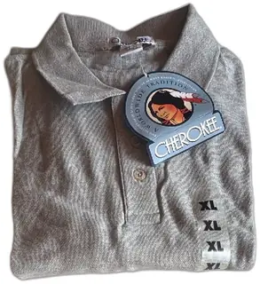 Cherokee Mens Polo Shirt XL Heather Grey 100 Percent Cotton New Vintage Tag