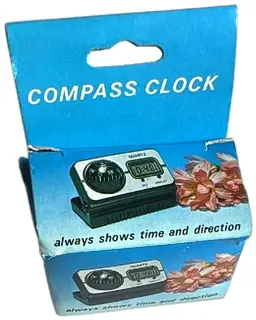 Quartz Digital Compass Clock Vintage Car Dashboard Clip On Time Direction Black
