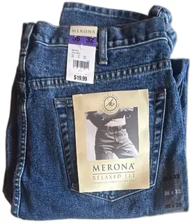 Merona Relaxed Fit Jeans 36x32 Men’s Medium Blue 100 Percent Cotton NWT