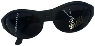 Black Oval UV400 ANSI Z80.3 Sunglasses Retro Unisex Safety Shades New Old Stock