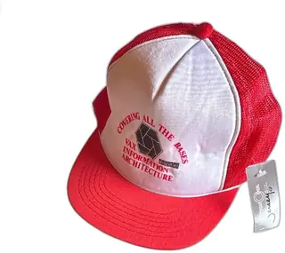 Vintage Digital VAX Information Architecture Trucker Hat Red White Snapback London Ca