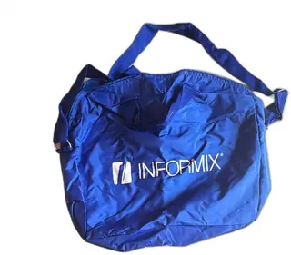 Vintage Informix Blue Nylon Messenger Bag Promo Computer Conference Shoulder Tote