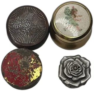 Vintage Mixed Lot Of 4 Decorative Metal And Tin Trinket And Compact Boxes