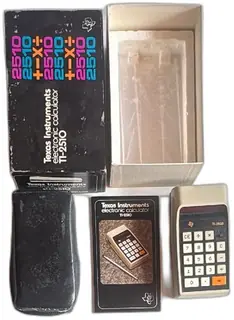 Texas Instruments TI-2510 Vintage Electronic Calculator 1973 With Box And Manual