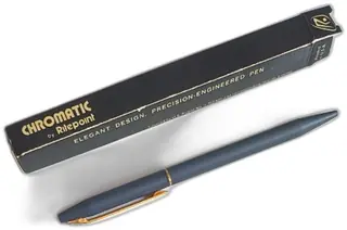 Chromatic By Ritepoint Vintage USA Blue Gold Ballpoint Pen With Box Digital Logo