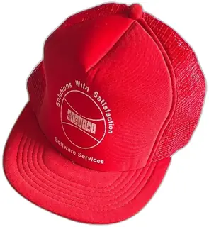Vintage Digital Solutions With Satisfaction Software Services Red Mesh Snapback Hat
