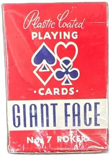 Arrco Giant Face No 7 Poker Plastic Coated Vintage Playing Cards Sealed Deck