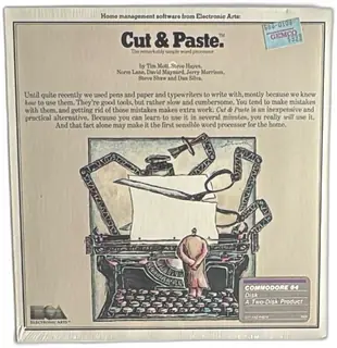 Electronic Arts Cut And Paste Commodore 64 Word Processor Sealed 2 Disk Set