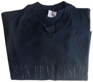 Hanes Beefy-T XL 46-48 Vintage San Francisco Black Cotton T-Shirt Made In USA