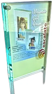 Escalate Magnetic Acrylic Photo Frame 4x6 Inches Double Panel Clear Desk Display