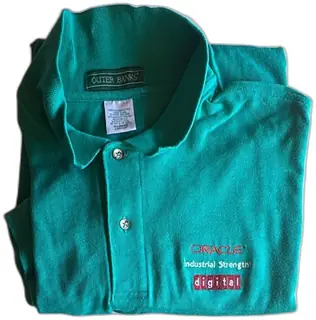 Oracle Digital Industrial Strength Polo Shirt Outer Banks XLarge Teal Vintage New