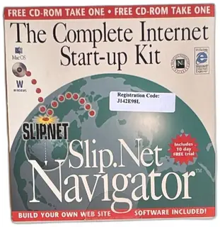 1996 SlipNet Navigator Internet Start Up Kit Vintage CD MacOS Windows Netscape ISP