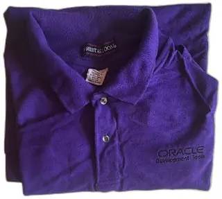 Vintage Oracle Development Tools Fruit Of The Loom Polo Shirt XL Purple Cotton Unused